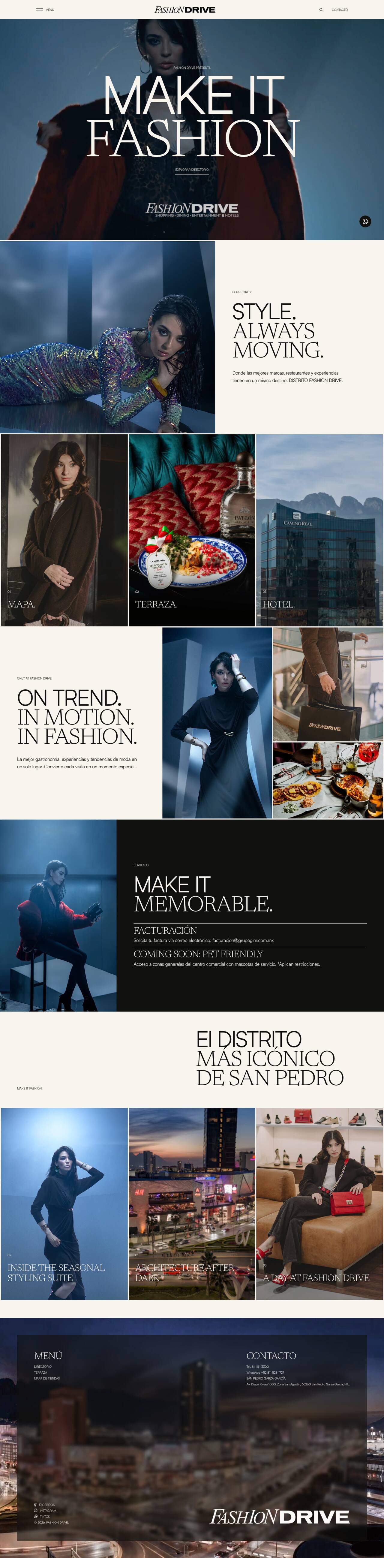 página de inicio de fashiondrive.mx en escritorio