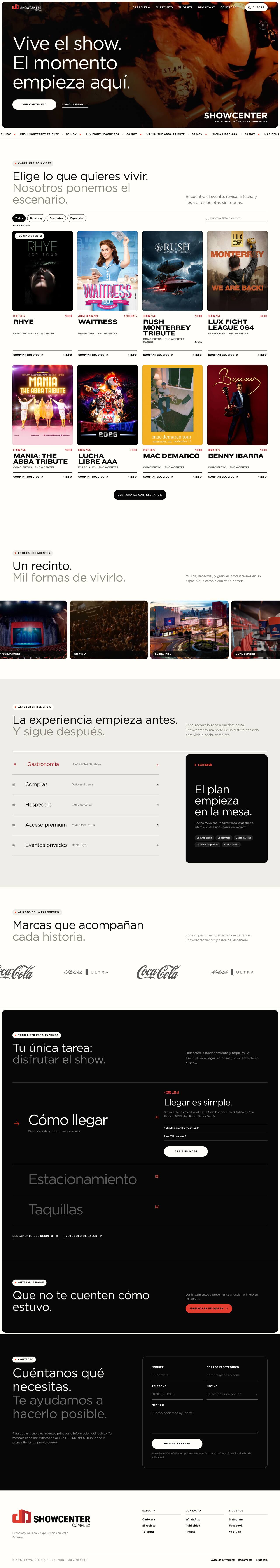 página de inicio de showcenter.com.mx en escritorio
